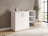 Okura 2-Door Shoe Cabinet with Shelf - White