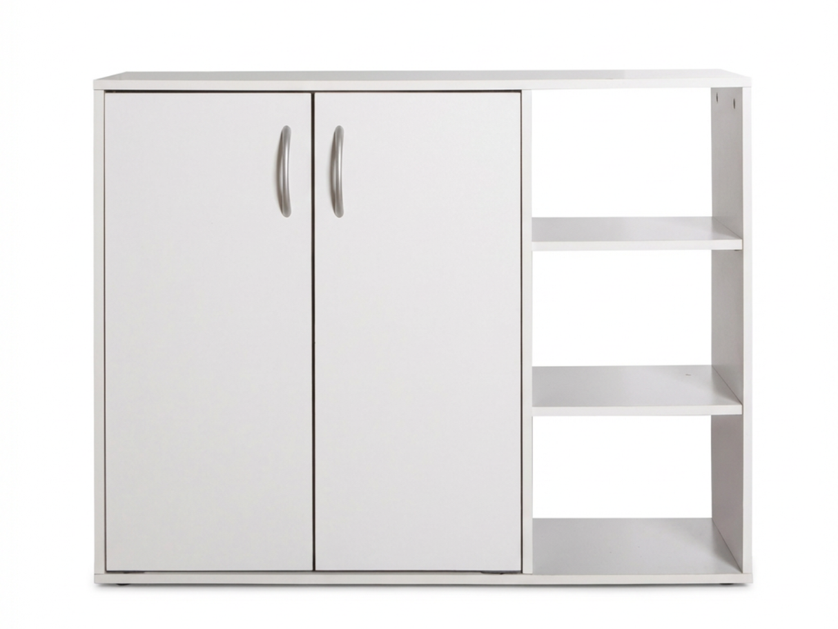 DS Okura 2-Door Shoe Cabinet with Shelf - White