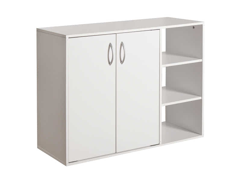 Okura 2-Door Shoe Cabinet with Shelf - White