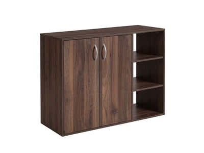 Okura 2-Door Shoe Cabinet with Shelf - Walnut