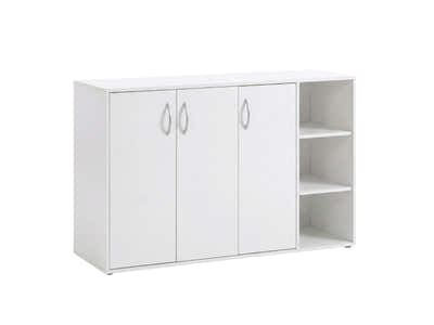 Okura 3-Door Shoe Cabinet with Shelf - White