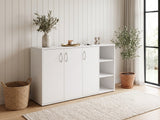 Okura 3-Door Shoe Cabinet with Shelf - White