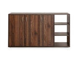 Okura 3-Door Shoe Cabinet with Shelf - Walnut