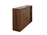 Okura 3-Door Shoe Cabinet with Shelf - Walnut