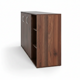 Okura 3-Door Shoe Cabinet with Shelf - Walnut