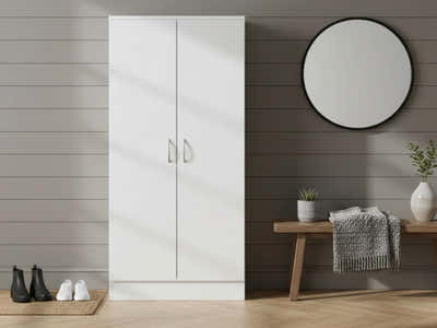 Clevedon 2-Door Shoe Storage Cabinet - White