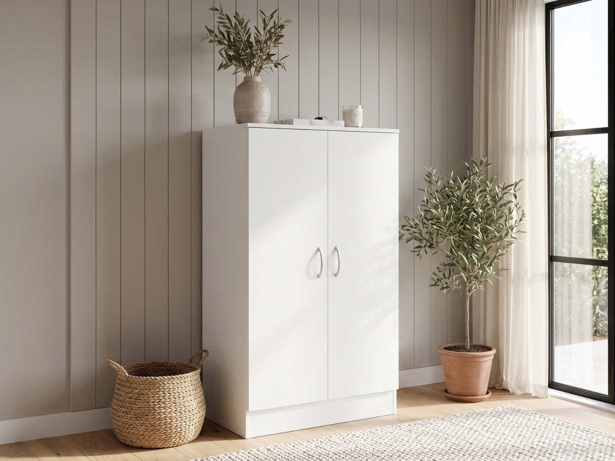 Clevedon 2-Door Shoe Storage Cabinet - White