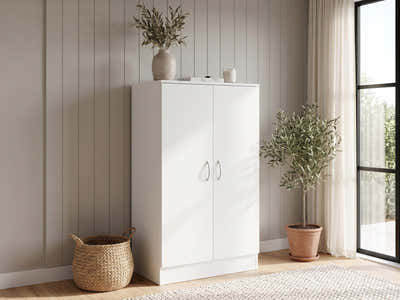 Clevedon 2-Door Shoe Storage Cabinet - White