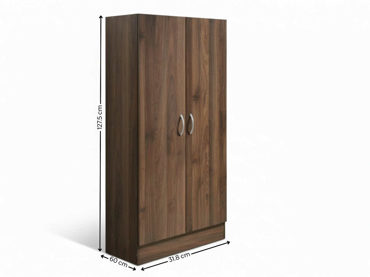 Clevedon 2-Door Shoe Storage Cabinet - Walnut