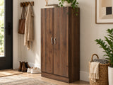 Clevedon 2-Door Shoe Storage Cabinet - Walnut