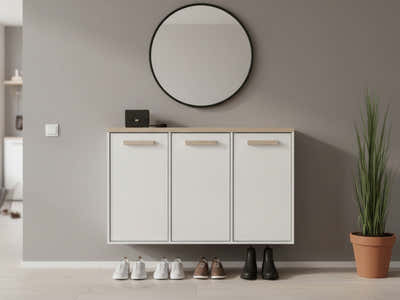 Orewa 3-Door Shoe Cabinet - Wall Mounted or Freestanding