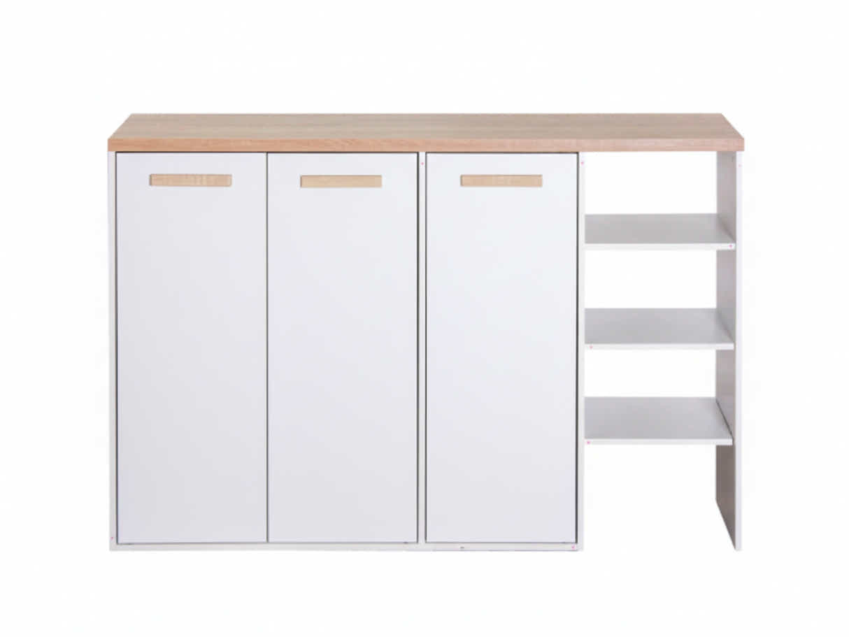 Orewa 3-Door Shoe Cabinet with Open Shelf