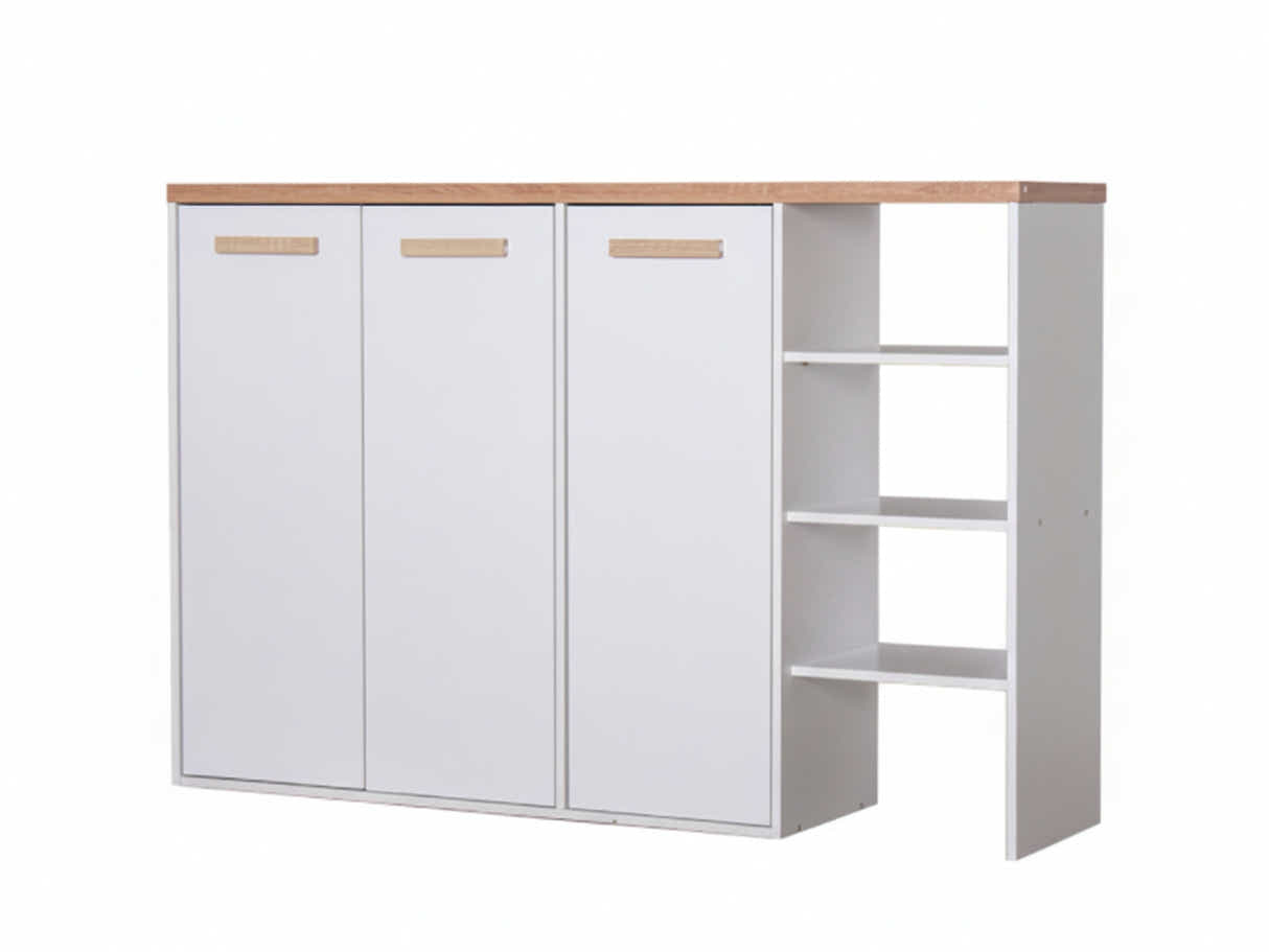 Orewa 3-Door Shoe Cabinet with Open Shelf