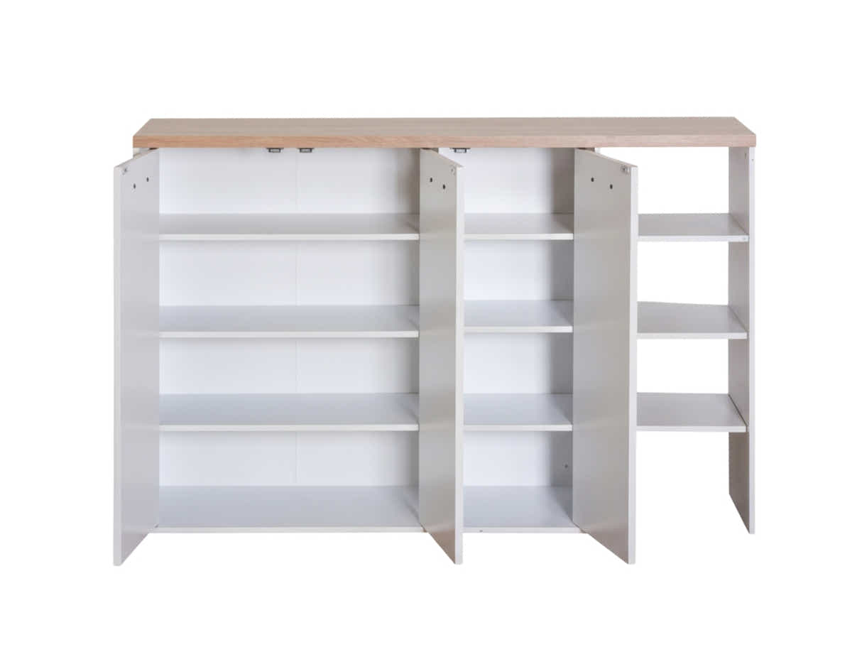 Orewa 3-Door Shoe Cabinet with Open Shelf