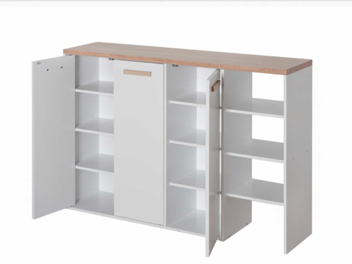 Orewa 3-Door Shoe Cabinet with Open Shelf