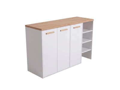Orewa 3-Door Shoe Cabinet with Open Shelf