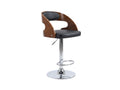 Swivel Bar Stool with Black Leather
