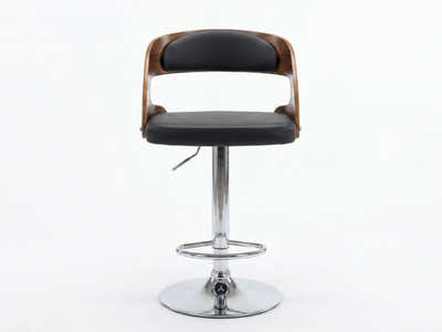 Swivel Bar Stool with Black Leather