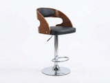 Swivel Bar Stool with Black Leather