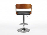 Swivel Bar Stool with Black Leather
