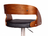 Swivel Bar Stool with Black Leather