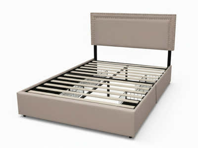 Ambria Bed Frame Beige - Double
