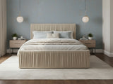 Blaine Velvet Bed Frame Beige - Double