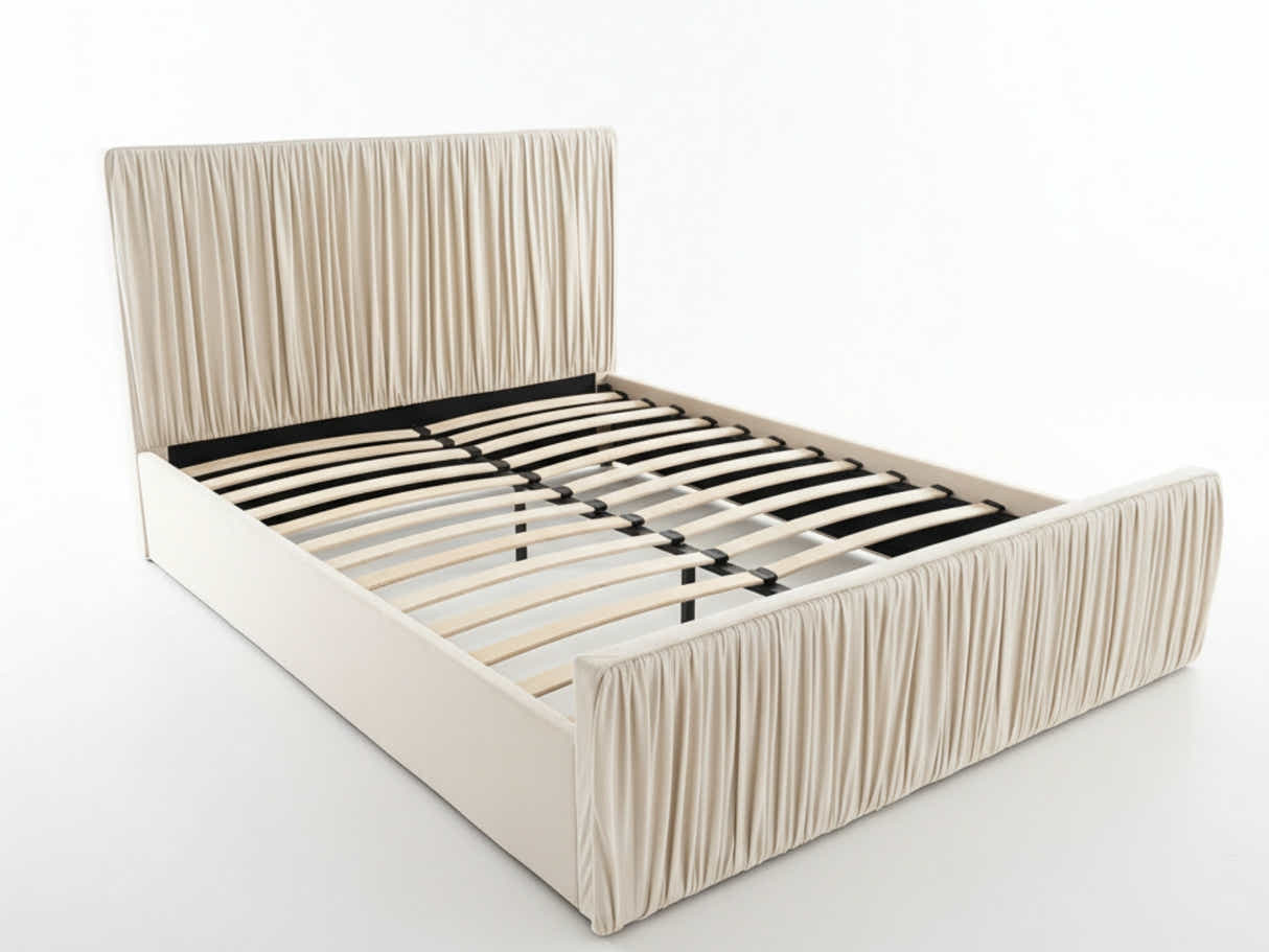 Blaine Velvet Bed Frame Beige - Double