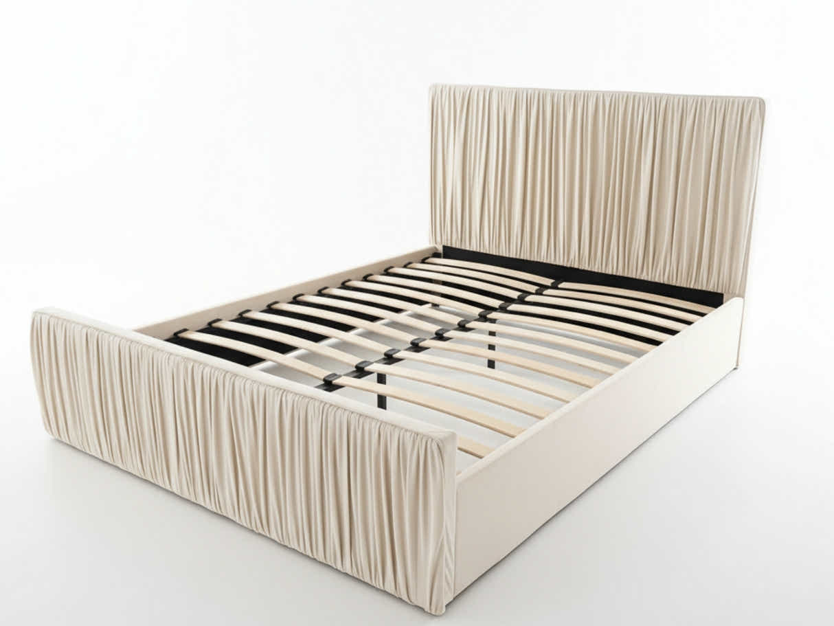Blaine Velvet Bed Frame Beige - Double