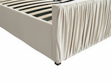 Blaine Velvet Bed Frame Beige & Bon21 Mattress - Queen