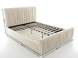 Blaine Velvet Bed Frame Beige & Bon21 Mattress - Queen