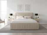 Blaine Velvet Bed Frame Beige - Queen