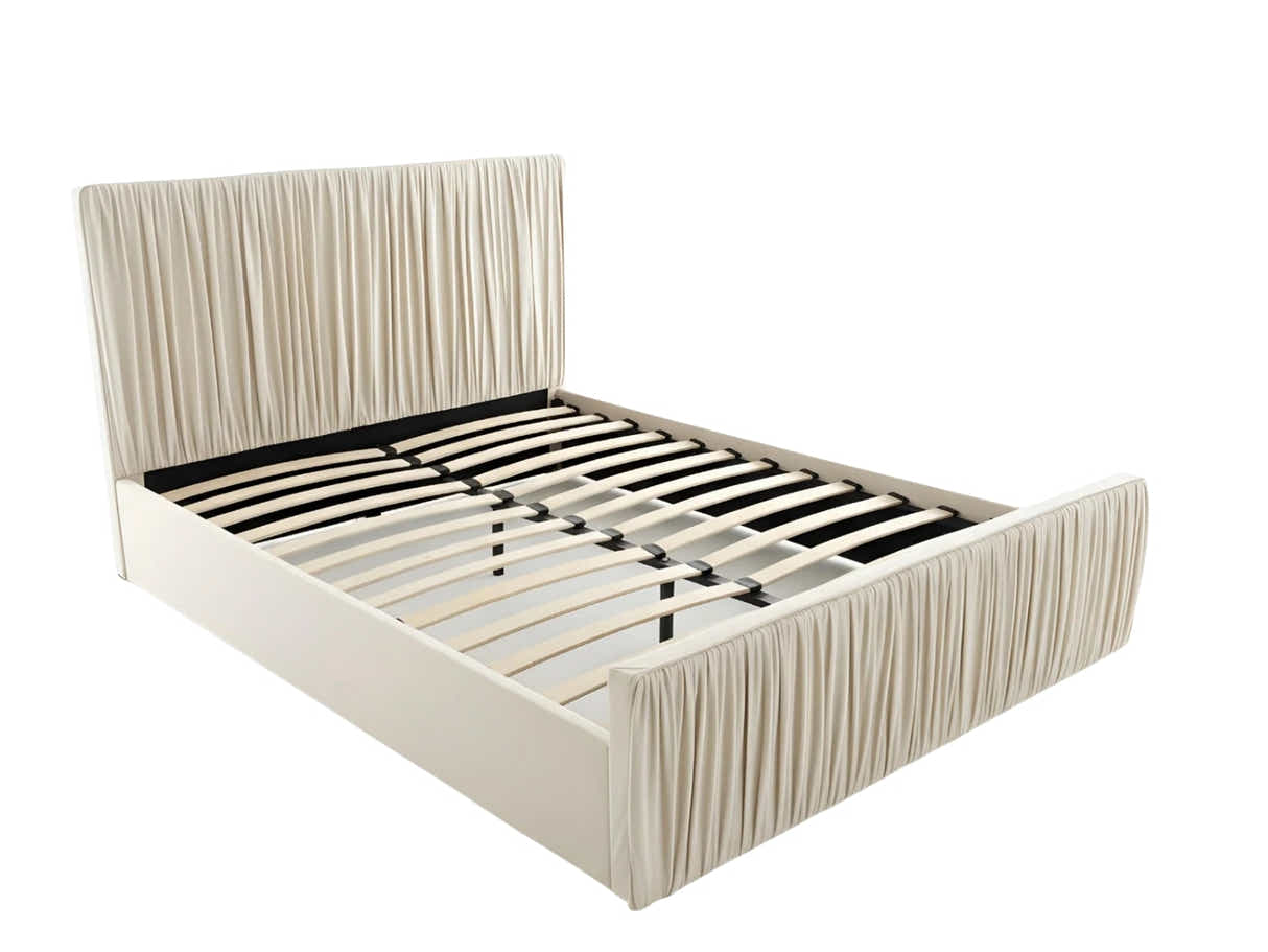 Blaine Velvet Bed Frame Beige - Queen