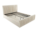 Blaine Velvet Bed Frame Beige - Queen