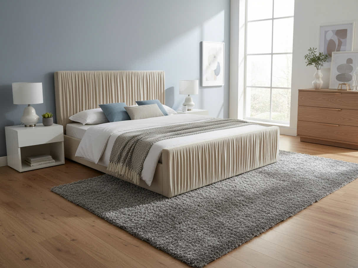 Blaine Velvet Bed Frame Beige - Queen