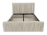 Blaine Velvet Bed Frame Beige & Bon21 Mattress - Queen