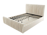 Blaine Velvet Bed Frame Beige & Bon21 Mattress - Queen
