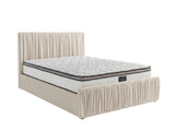 Blaine Velvet Bed Frame Beige & GEL30 Mattress - Queen