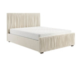 Blaine Velvet Bed Frame Beige & Bon15 Mattress - Queen