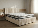 Blaine Velvet Bed Frame Beige & Bon21 Mattress - Queen