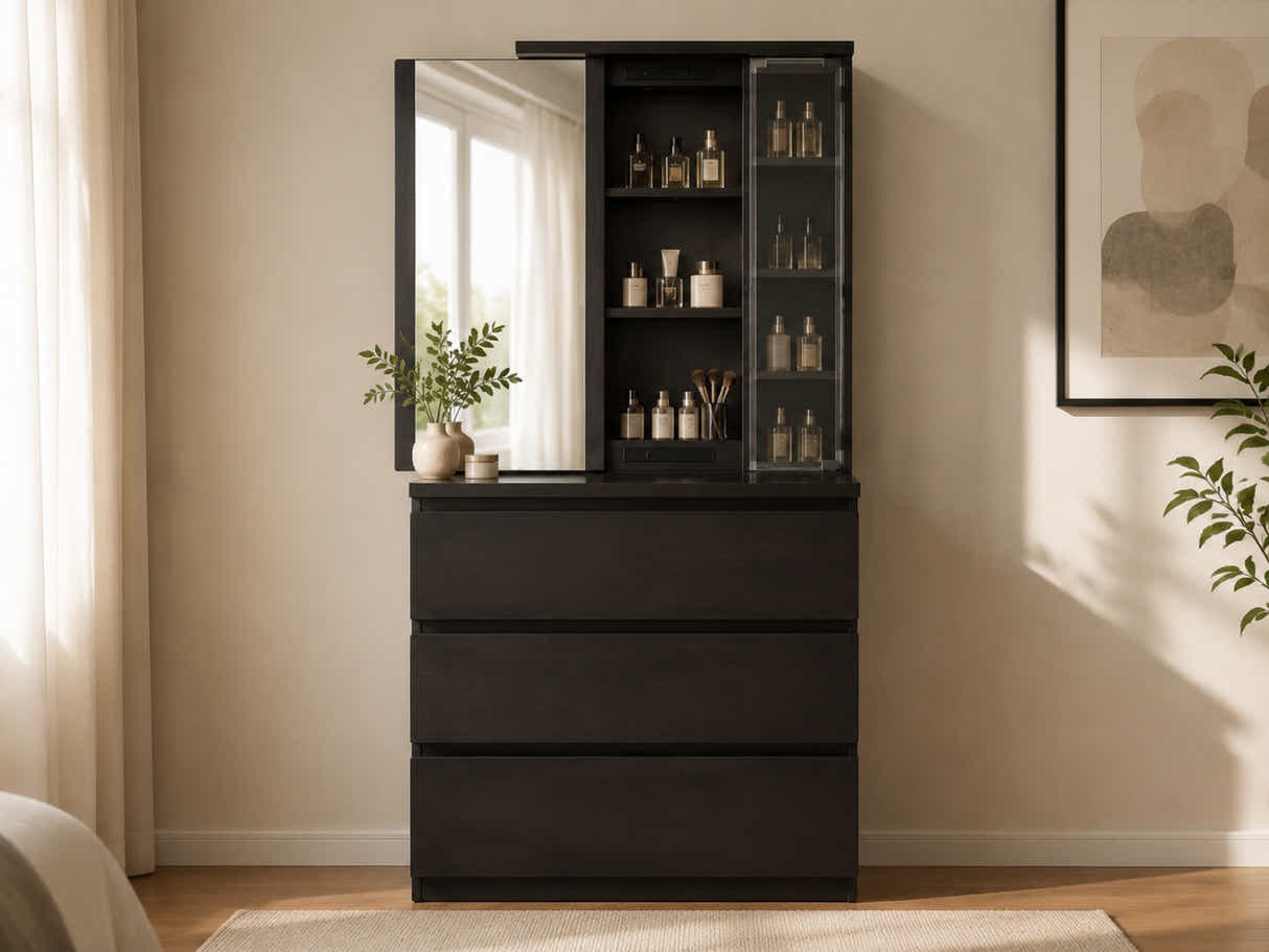 Tiko 3-Drawer Dresser - Black Oak
