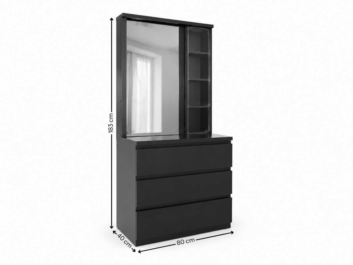 Tiko 3-Drawer Dresser - Black Oak