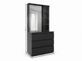 Tiko 3-Drawer Dresser - Black Oak