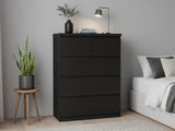 Tiko 5-Drawer Tallboy - Black Oak