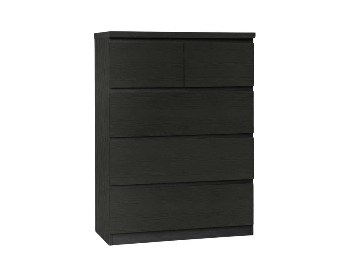 Tiko 5-Drawer Tallboy - Black Oak