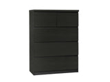 Tiko 5-Drawer Tallboy - Black Oak