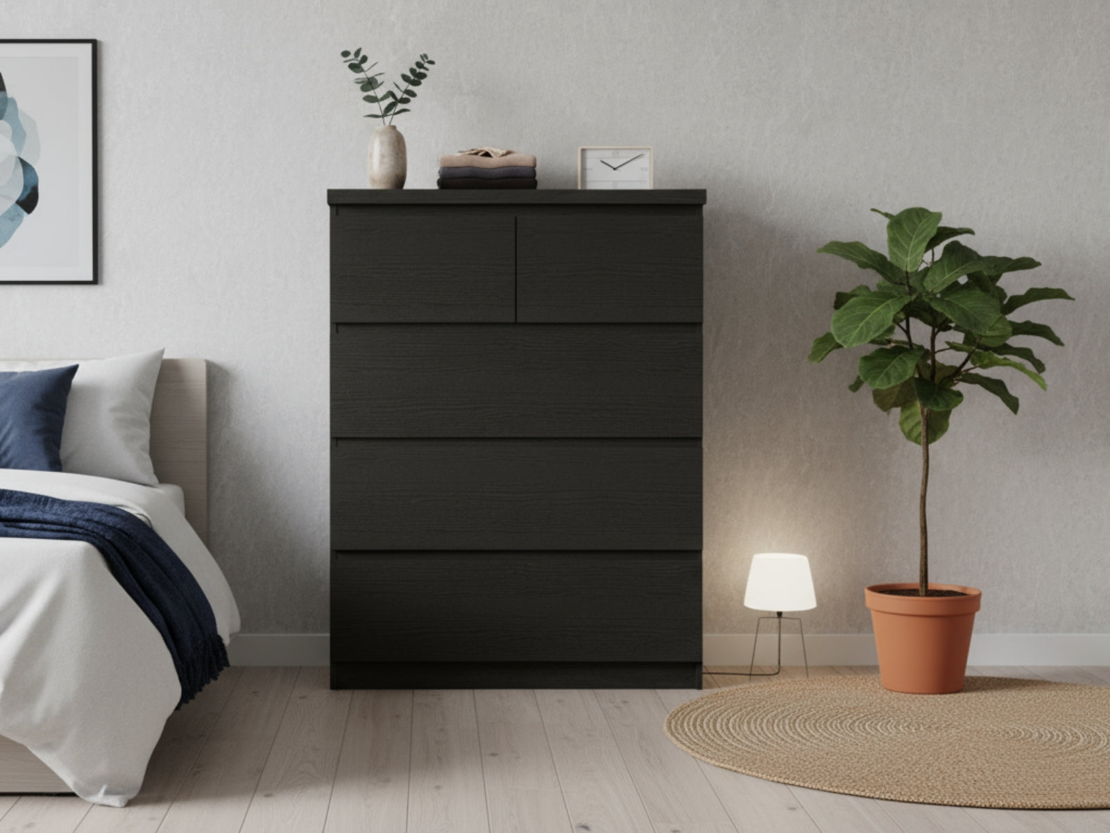 Tiko 5-Drawer Tallboy - Black Oak | Storage Dresser | TSB Living NZ Tiko 5-Drawer Tallboy - Black Oak | Storage Dresser | TSB Living NZ