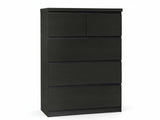 Tiko 5-Drawer Tallboy - Black Oak