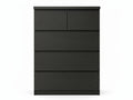 Tiko 5-Drawer Tallboy - Black Oak