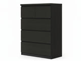 Tiko 5-Drawer Tallboy - Black Oak